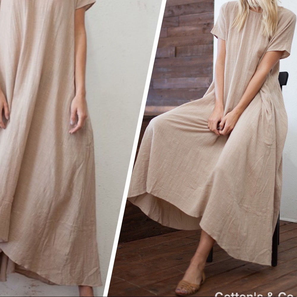 NWT Loose Khaki dress with pockets!